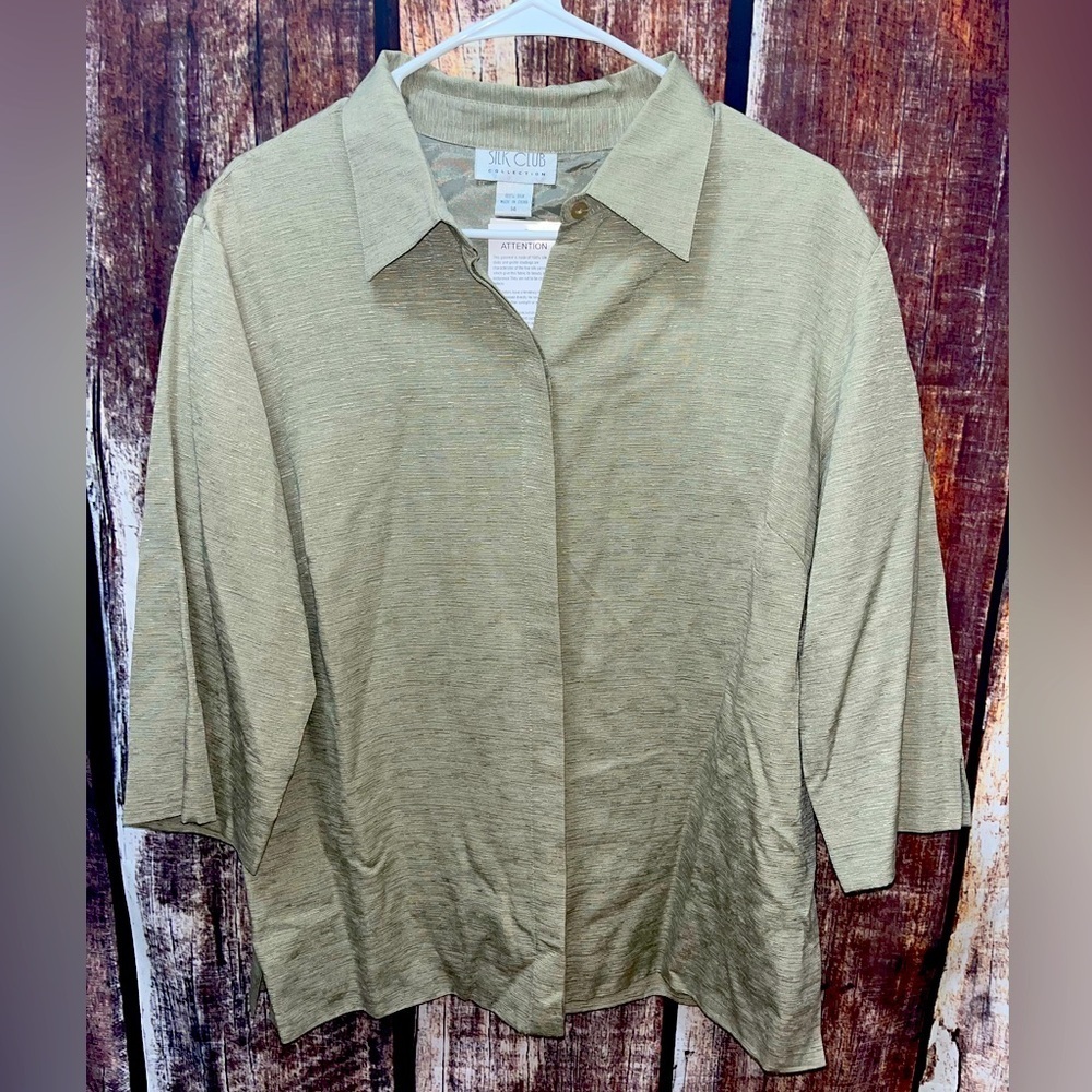 Silk Club Collection Silk Button Down Business Jacket